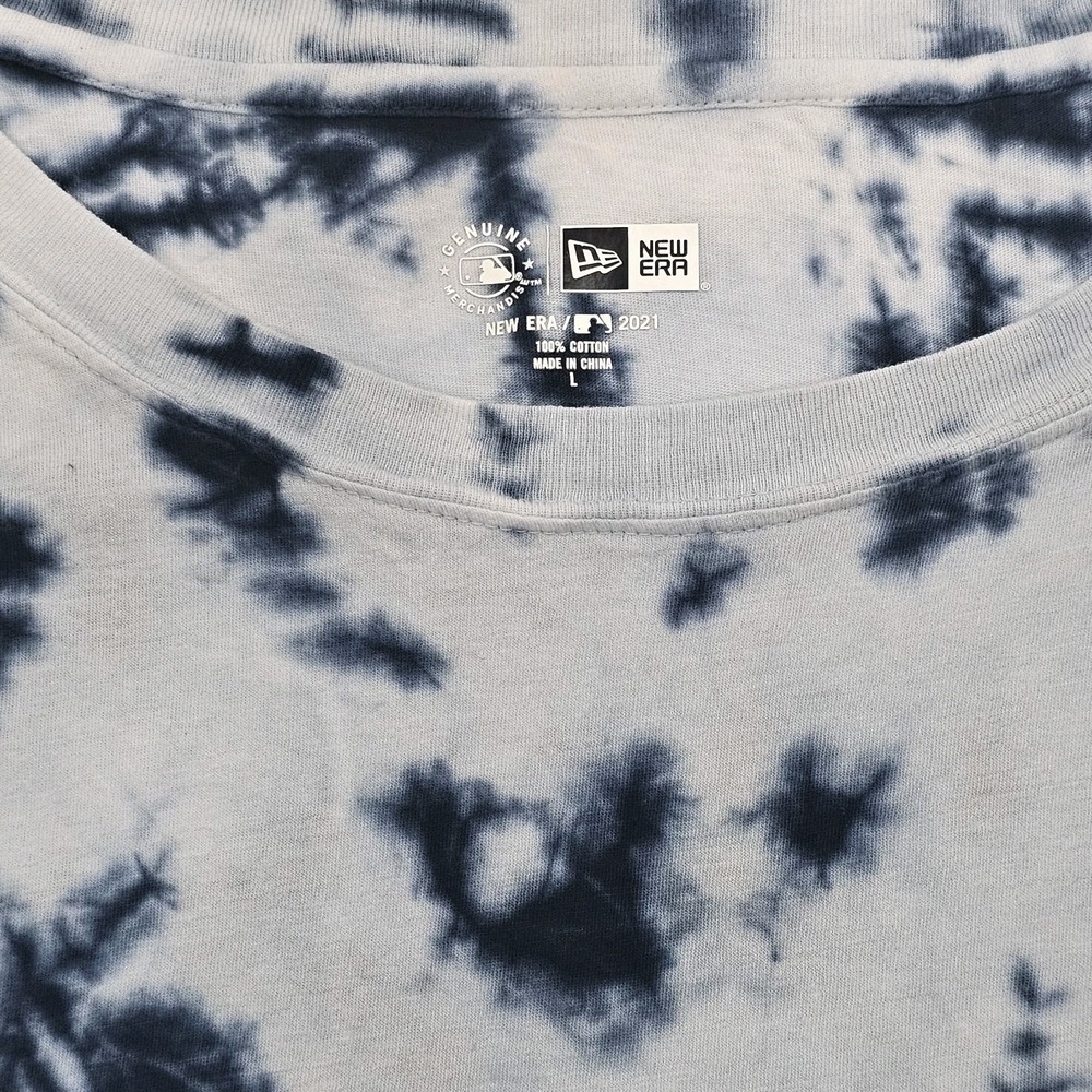 Atlanta Braves Women's T-shirt  Sz L New Era  Tie-dye Long Sleeve Blue/white - Picture 8 of 8